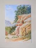 Colourful rock formation by Chubby-ArtStudio, Painting, Watercolour on Paper