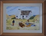 Fisherman's cottage near Arniston by Chubby-ArtStudio, Painting, Watercolour on Paper