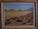 Gemsbok (Gems buck) in the Namib desert by Chubby.ArtStudio, Painting, Watercolour on Paper