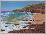 Heather on the Headland by Chubby-ArtStudio, Painting, Acrylic on paper
