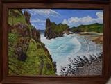 "Hole in the Wall";Transkei Coast, South Africa by PADART, Painting, Acrylic on board