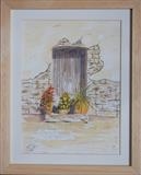 The Brown Door by Chubby-ArtStudio, Painting, Watercolour on Paper