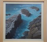 Turquoise Sea by Chubby-ArtStudio, Painting, Pastel on Paper