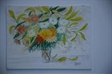 Vase of Summer Blooms by Chubby-ArtStudio, Painting, Watercolour on Paper